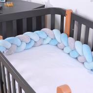 Защита на детскую кровать Blue Grey 120x15 см Baby Veres голубой/серый 154.02.3
