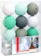 Электрогирлянда Котоновые шарики aqua grey светодиодная (LED) 10 ламп