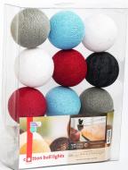 Электрогирлянда Котоновые шарики blue mix светодиодная (LED) 10 ламп