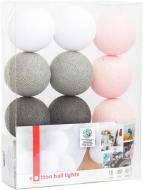 Электрогирлянда Котоновые шарики pink grey светодиодная (LED) 10 ламп Электрогирлянда Котоновые шарики pink grey светодиодная (LED) 10 ламп