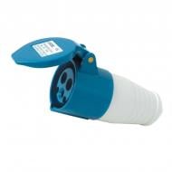 Розетка силовая переносная с заземлением ElectrO белый с синим PC213 Розетка силовая переносная с заземлением ElectrO белый с синим PC213