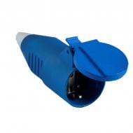 Розетка силовая переносная с заземлением ElectrO белый с синим PC212 Розетка силовая переносная с заземлением ElectrO белый с синим PC212