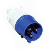 Вилка переносная с заземлением ElectrO белый с синим PC023 Вилка переносная с заземлением ElectrO белый с синим PC023