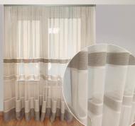 Тюль Лён с полоской Флорида 500x270 серый Декор-ін