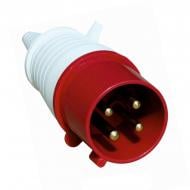 Вилка переносна із заземленням ElectrO білий із червоним PC024