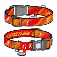 Нашийник Waudog Nylon малюнок "ФлеШЛого" пластиковий фастекс XL Ш25 мм Д37-58 см
