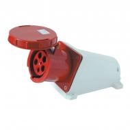 Розетка силовая стационарная с заземлением ElectrO белый с красным PC145 Розетка силовая стационарная с заземлением ElectrO белый с красным PC145