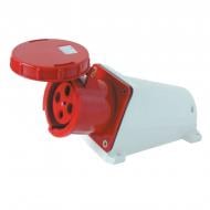 Розетка силовая стационарная с заземлением ElectrO белый с красным PC144 Розетка силовая стационарная с заземлением ElectrO белый с красным PC144