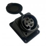 Розетка силовая стационарная с заземлением ElectrO черный PCК124К Розетка силовая стационарная с заземлением ElectrO черный PCК124К