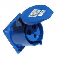 Розетка силовая стационарная с заземлением ElectrO синий PC313