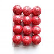 Игрушка на елку Котоновые шарики 12 шт. Silver red d80 мм 8 см 12 шт./уп.