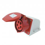 Розетка силовая стационарная с заземлением ElectrO белый с красным PC115 Розетка силовая стационарная с заземлением ElectrO белый с красным PC115