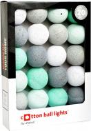 Электрогирлянда Котоновые шарики AQUA GREY лампа накаливания 20 ламп