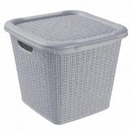 Корзина для белья Ucsan Plastik универсальный 300х300х275 мм 15 л серый