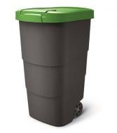 Бак для мусора с крышкой WHEELER 110 л черный/зеленый NBWB110-362C