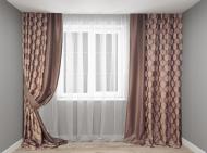 Штора Дабл Бомонд 270x250 Бежево-розовый Декор-ін