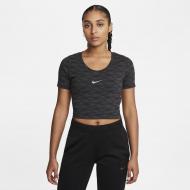 Футболка Nike W NSW AOP SS CROP TOP DM4669-010 р.M черный