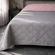 Покрывало Blush Pink & Light Gray 175x210 см U-tek серый