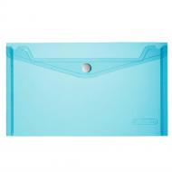 Папка-конверт на кнопке А5 200 мкм голубая прозрачная 10917516 Herlitz