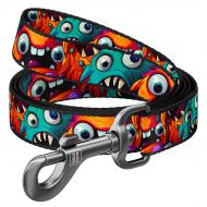 Поводок Waudog Nylon рисунок "Зубастые монстры" S Ш15 мм Д200 см