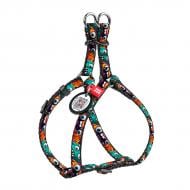 Шлейка анатомическая Waudog Nylon рисунок "Зубастые монстры" XS Ш10 мм A=B 30-40 см