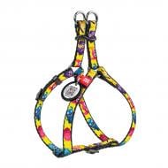 Шлейка анатомическая Waudog Nylon рисунок "Мохнатые монстры" XS Ш10 мм A=B 30-40 см