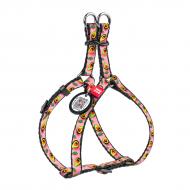 Шлейка анатомическая Waudog Nylon рисунок "Авокадо на розовом" XS Ш10 мм A=B 30-40 см