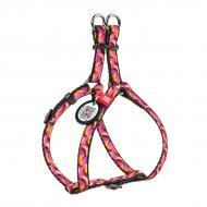 Шлейка анатомическая Waudog Nylon рисунок "Бананы на розовом" XS Ш10 мм A=B 30-40 см