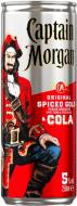 Слабоалкогольний напій Captain Morgan Spiced Gold Rum-Cola ж/б 5% (5000281054537) 0,25 л