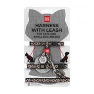 Шлейка анатомічна Waudog Nylon малюнок "Леопард" XS Ш10 мм В 25-40 см С 20-30 см