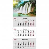 Календарь настенный квартальный Axent 1 пружина Watefalls 1 2027
