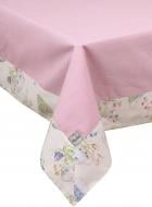 Скатерть Чашечки с кантом 136x180 см розовый с рисунком La Nuit