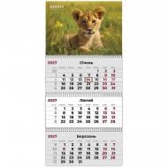 Календарь настенный квартальный Axent 3 пружины Animals 3 2027