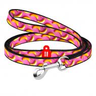 Поводок Waudog Nylon рисунок "Бананы на розовом" XS Ш10 мм Д122 см