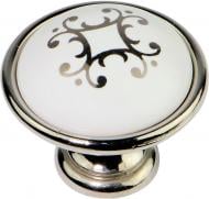 Мебельная ручка кнопка Bosetti Marella CL 24316.01.035 18786 полированный никель/ с рисунком