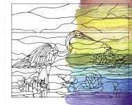 Набор для росписи по номерам Riviera Blanca Витраж. Цапля RB-0612