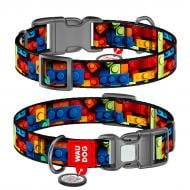 Нашийник Waudog Nylon малюнок "Блоки" пластиковий фастекс L Ш25 мм Д33-49 см