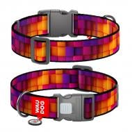 Нашийник Waudog Nylon малюнок "Куби 3Д" пластиковий фастекс XXL Ш35 мм Д46-70 см