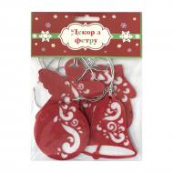 Набор декоративный Аплі Краплі клеевой из фетра Новогодний мульти Набор декоративный Аплі Краплі клеевой из фетра Новогодний мульти