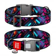 Нашийник Waudog Nylon малюнок "Нескінченні світи" пластиковий фастекс XXL Ш35 мм Д46-70 см