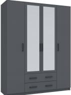 Шкаф Симпл 4д2ш 2050х1600х520 мм графит / графит