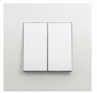 Вимикач двоклавішний двоклавішний Efapel Quadro без підсвітки білий 4606112 SBR