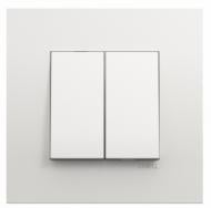 Выключатель двухклавишный проходной перекрестный двухклавишный Efapel Quadro без подсветки белый 4605012 SBR