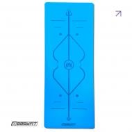 Коврик для йоги и фитнеса EasyFit 184х68х0,5 см каучук 5 мм голубой