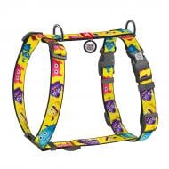 Шлейка анатомическая Waudog Nylon рисунок "Мохнатые монстры" S Ш15 мм A 30-45 см B 36-45