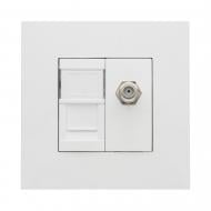 Розетка TV+RJ45 оконечная Efapel Quadro IP20 белый 46979112 SBR
