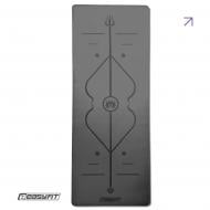 Коврик для йоги и фитнеса EasyFit 184х68х0,5 см каучук 5 мм черный