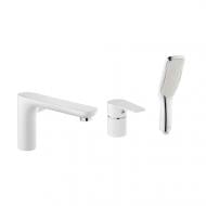 Смеситель для ванны Invena на 3 отверствия Dokos белый/хром BW-19-S02