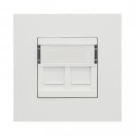 Розетка компьютерная двойная Efapel Quadro белый матовый 4697612 SBM