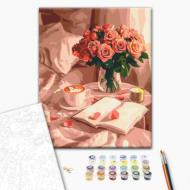 Картина по номерам Аромат роз и кофе 40x50 см Brushme